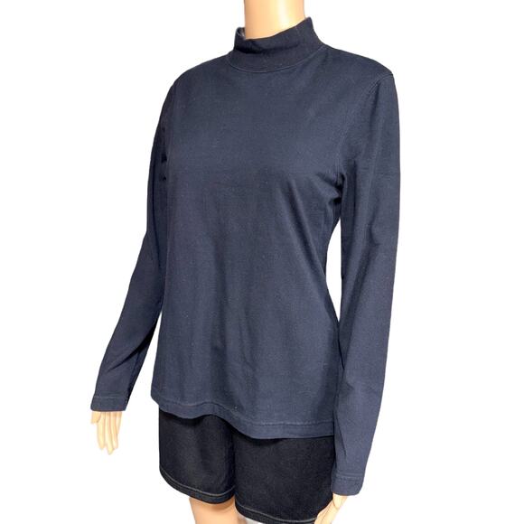Croft & Barrow Womens Mock Neck Shirt Top Pullover Long Sleeve Black Medium - Picture 5 of 8